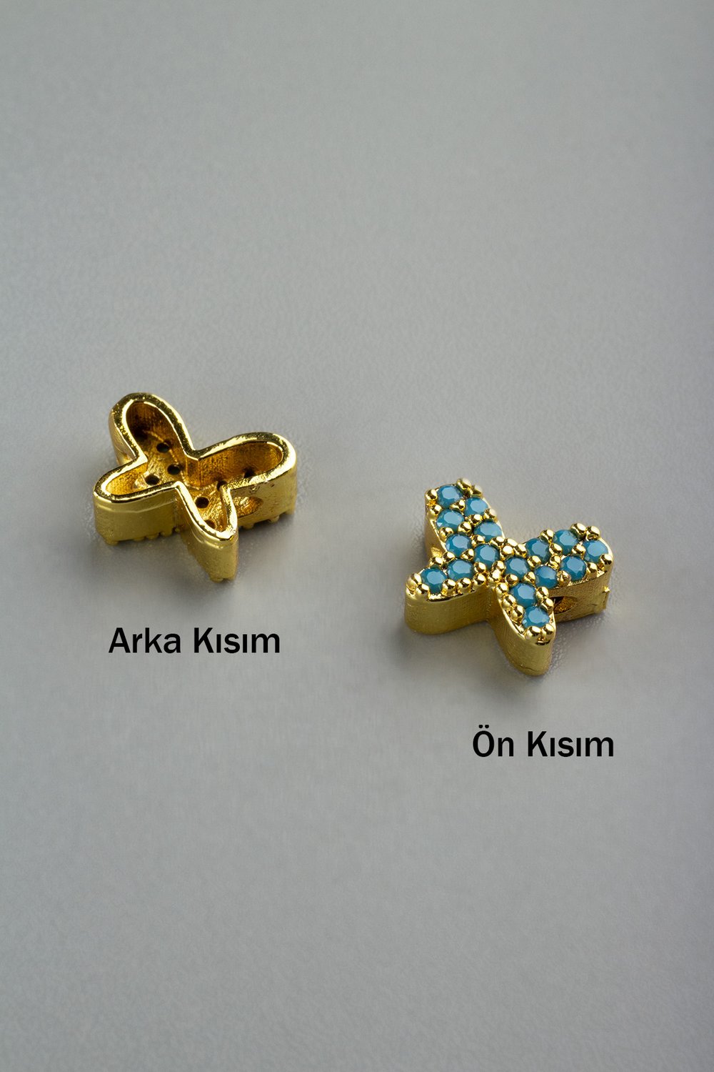 Cubic Zirconia Gold Butterfly Jewelry Finding