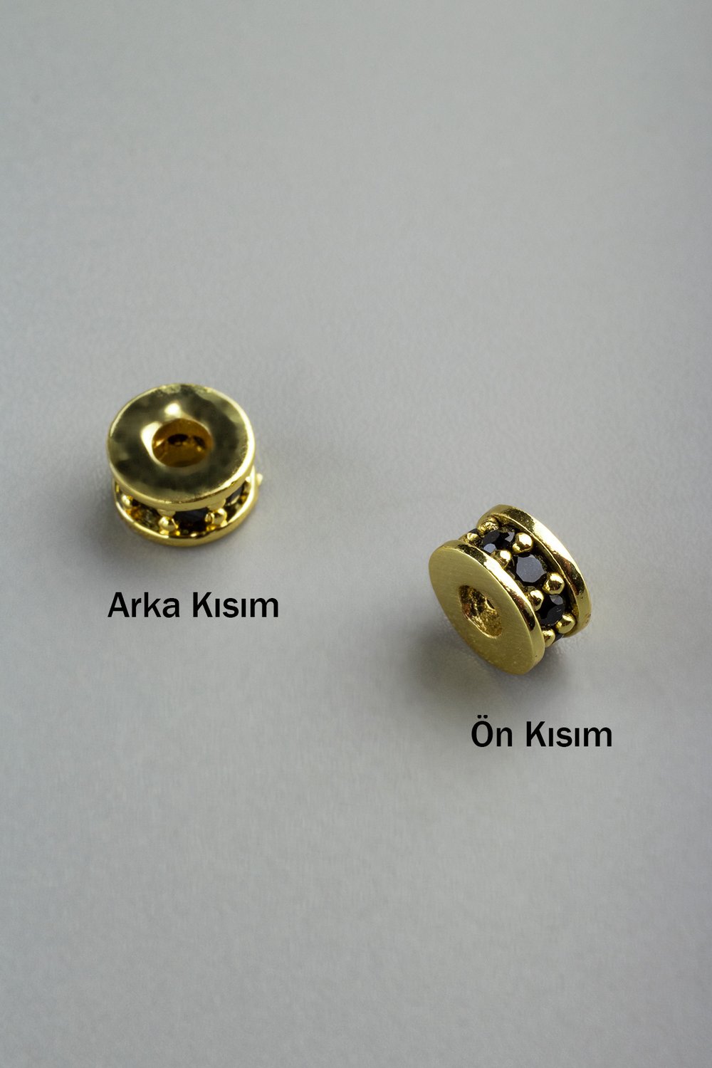 Zirkon Gold Rondela Geniş Delik 6x3mm Takı Aparatı