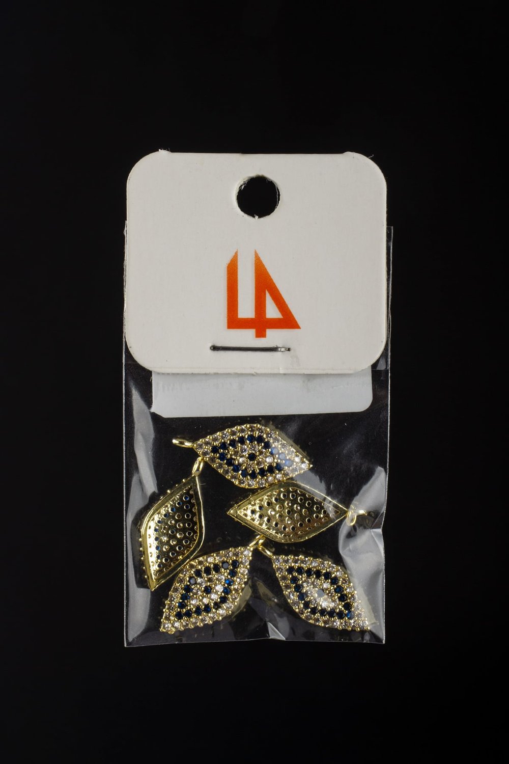 Zirkon Laci Gold Baklava Kesim Göz 25mm Takı Aparatı - 5 Adet