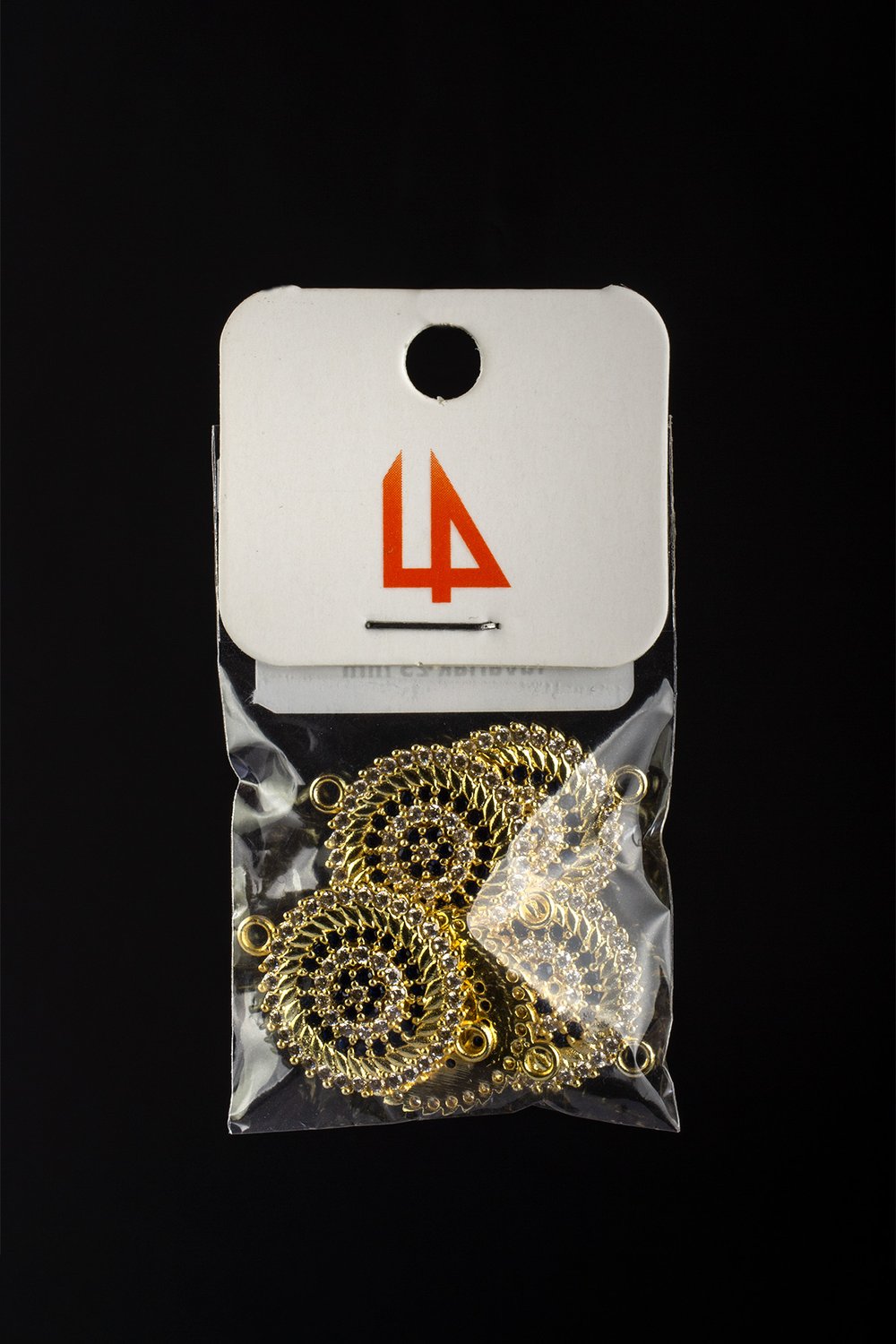 Zirkon Laci Gold Göbek Çiçek Figürlü 25mm Takı Aparatı - 5 Adet