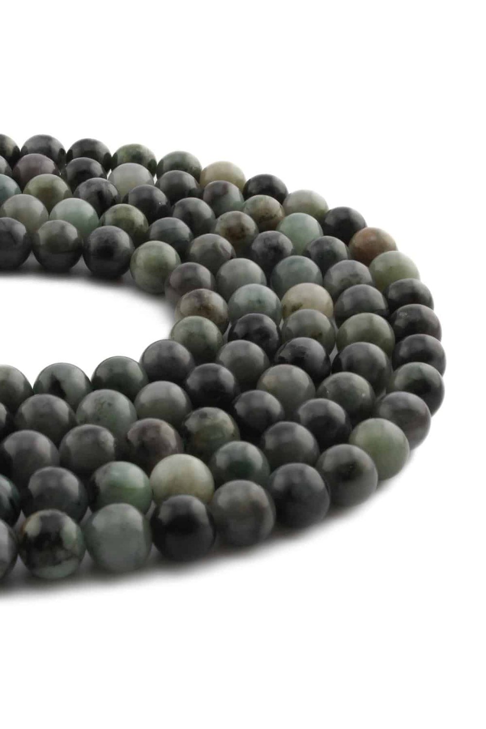 Emerald Natural Stone Shiny Green Globe Cut 8mm String Of Beads