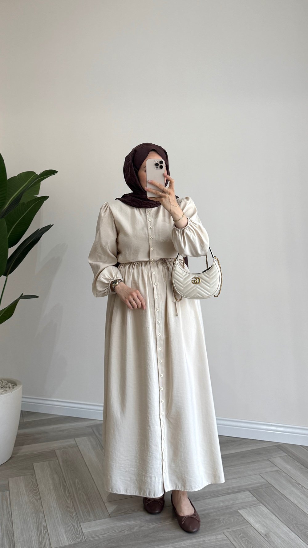 Basic Paraşüt Elbise | Bej