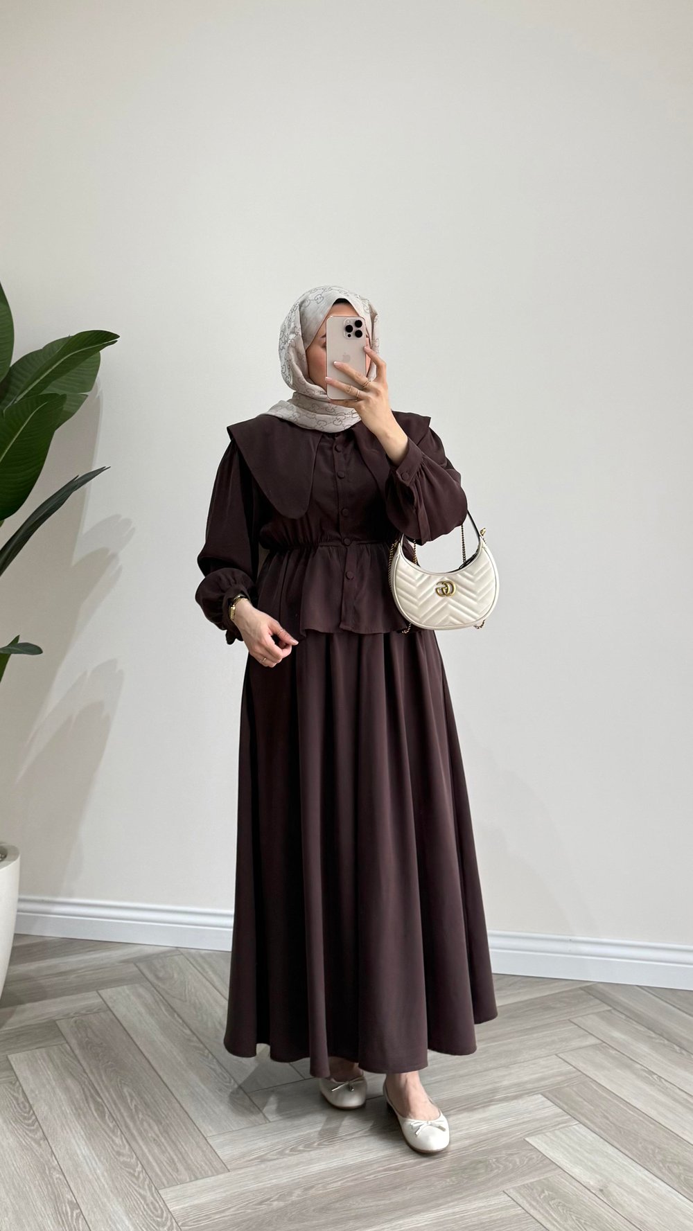 Bel Büzgülü Tensel Takım | Kahverengi