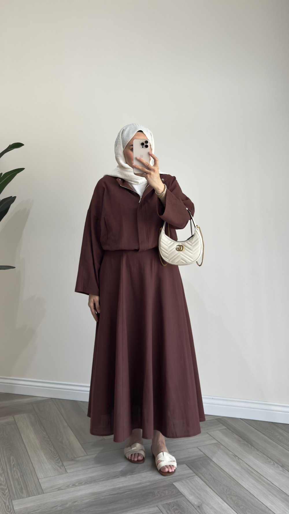 Fermuar Ceketli Keten Takım | Bordo