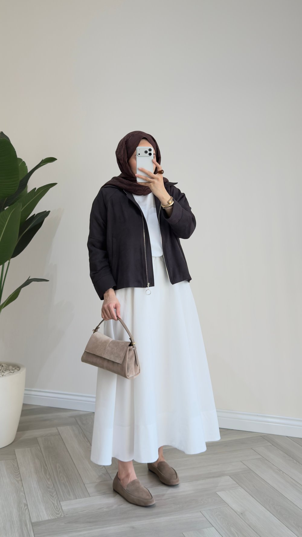 Fermuarlı Süet Ceket | Acı Kahve