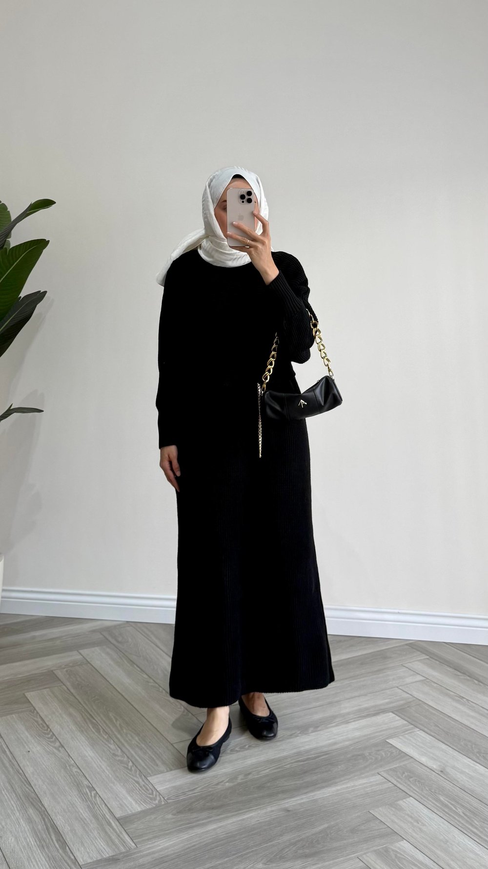 Fonksiyonel Triko Elbise Siyah