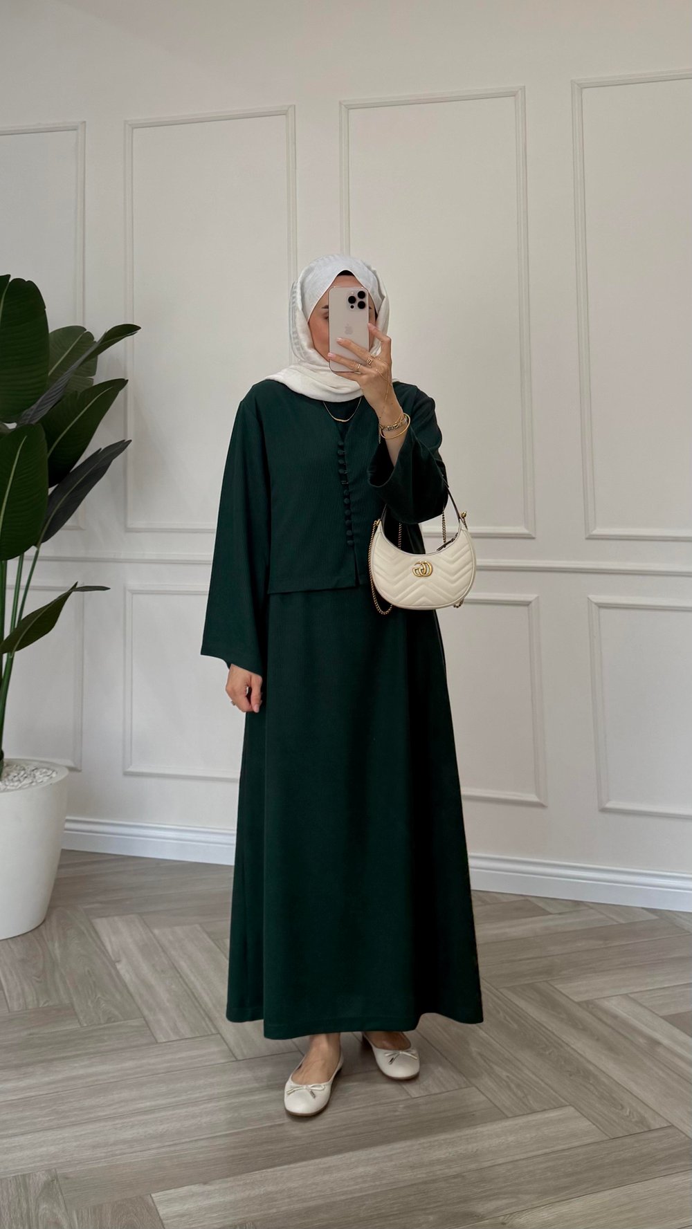 Hırkalı Triko Elbise Zümrüt Yeşili 
