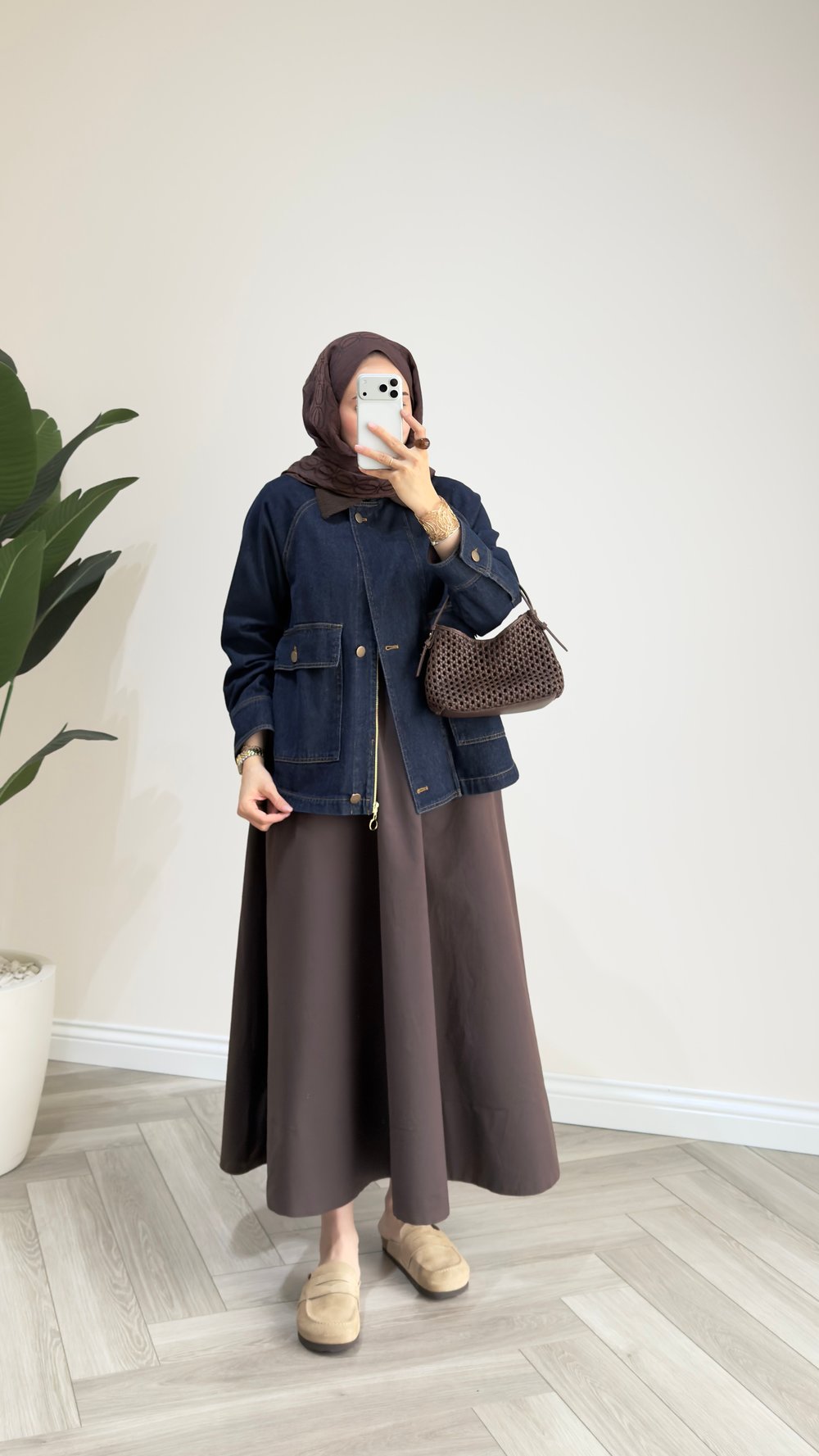 Kadife Yaka Premium Kot Ceket | Kot