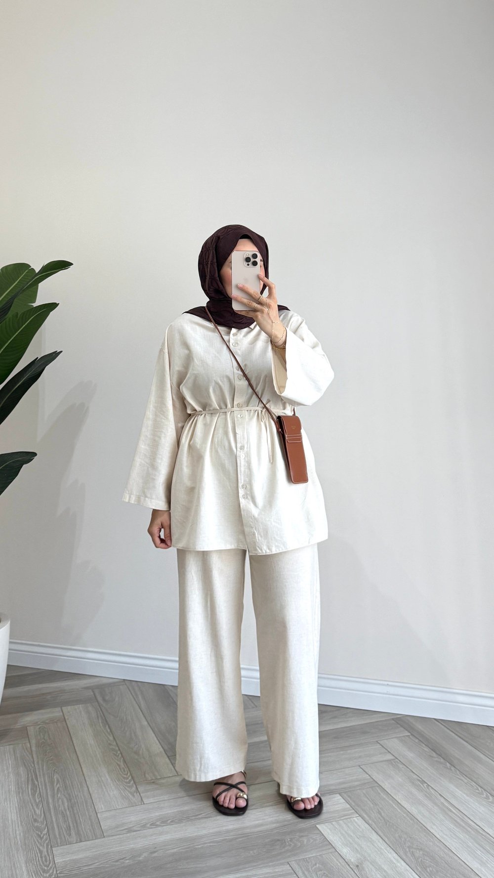 Mirya Basic Keten Takım | Ekru