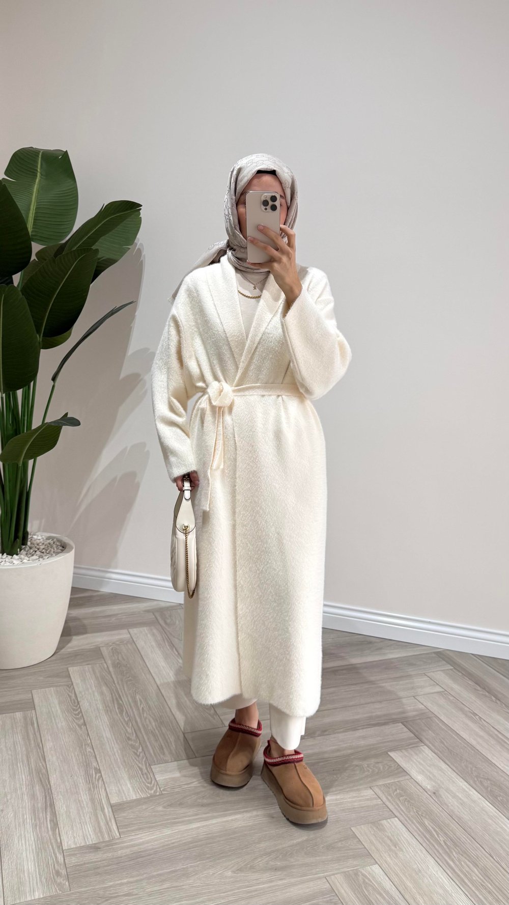 Oversize Hırka Ekru