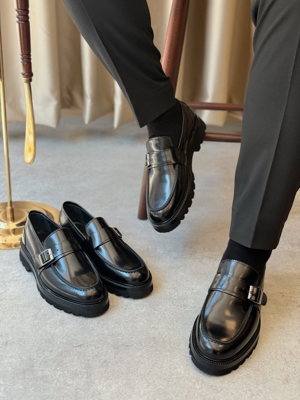  HAKİKİ DERİ İÇİ DIŞI AGAH MODEL İCON SİYAH LOAFER AYAKKABI