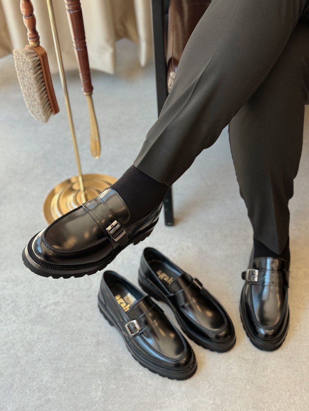  HAKİKİ DERİ İÇİ DIŞI AGAH MODEL İCON SİYAH LOAFER AYAKKABI