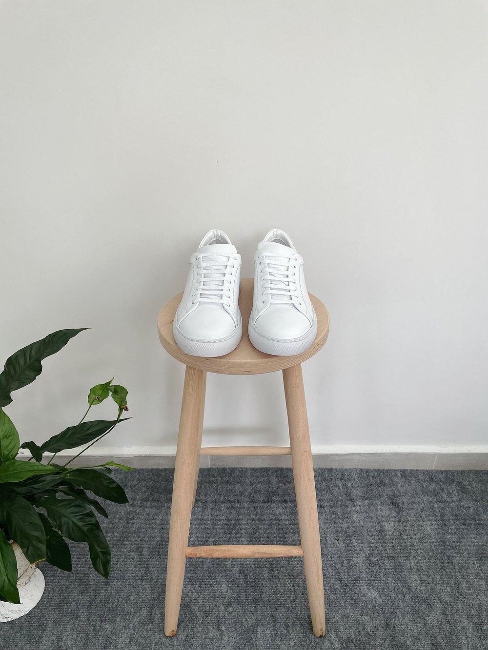 Erkek Deri Sneaker Ayakkabı Beyaz