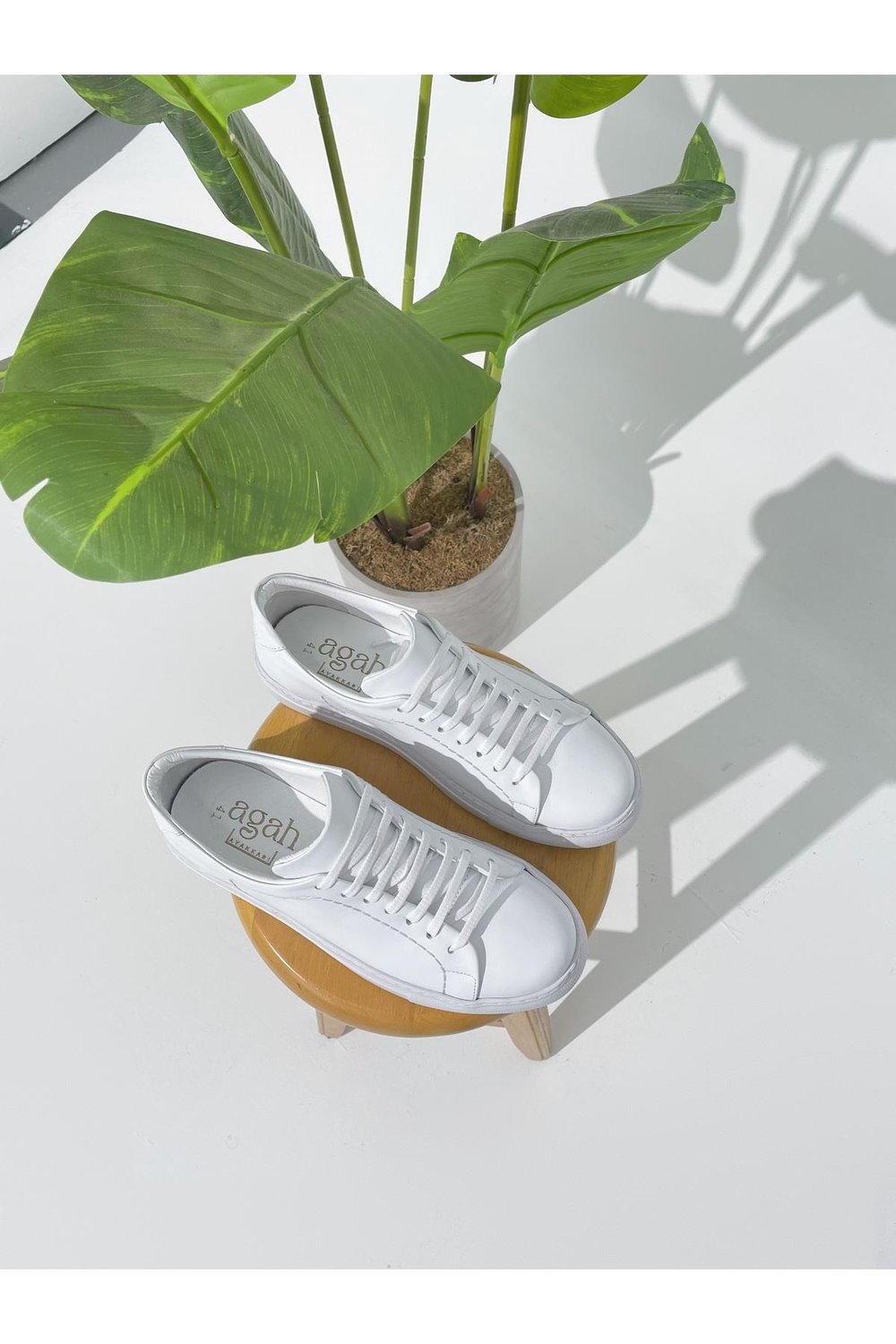 Erkek Deri Sneaker Ayakkabı Beyaz