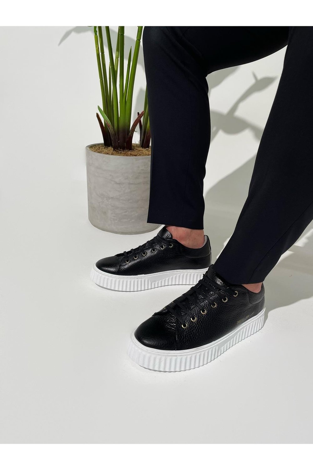 Erkek Deri Sneaker Ayakkabı Siyah