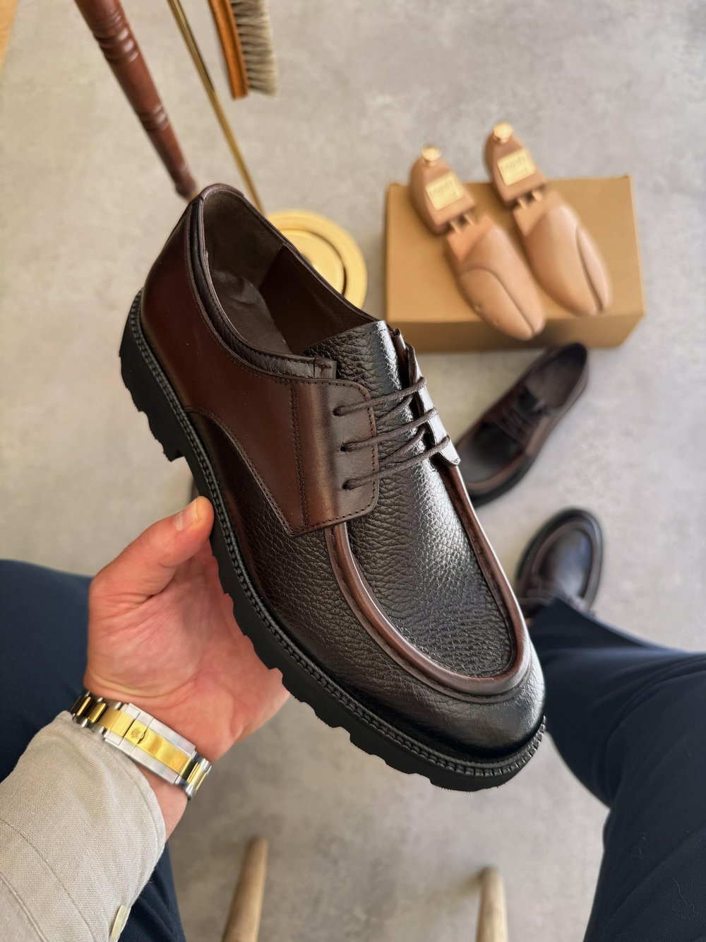 HAKİKİ DERİ İÇİ DIŞI AGAH MODEL ARMANDO ACI KAHVE CASUAL AYAKKABI