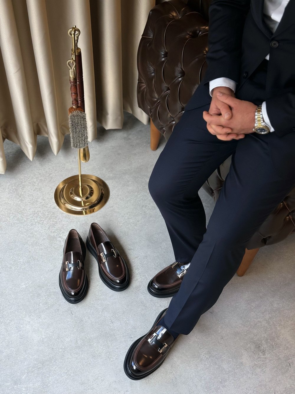 HAKİKİ DERİ İÇİ DIŞI AGAH MODEL CLASS ACI KAHVE LOAFER AYAKKABI