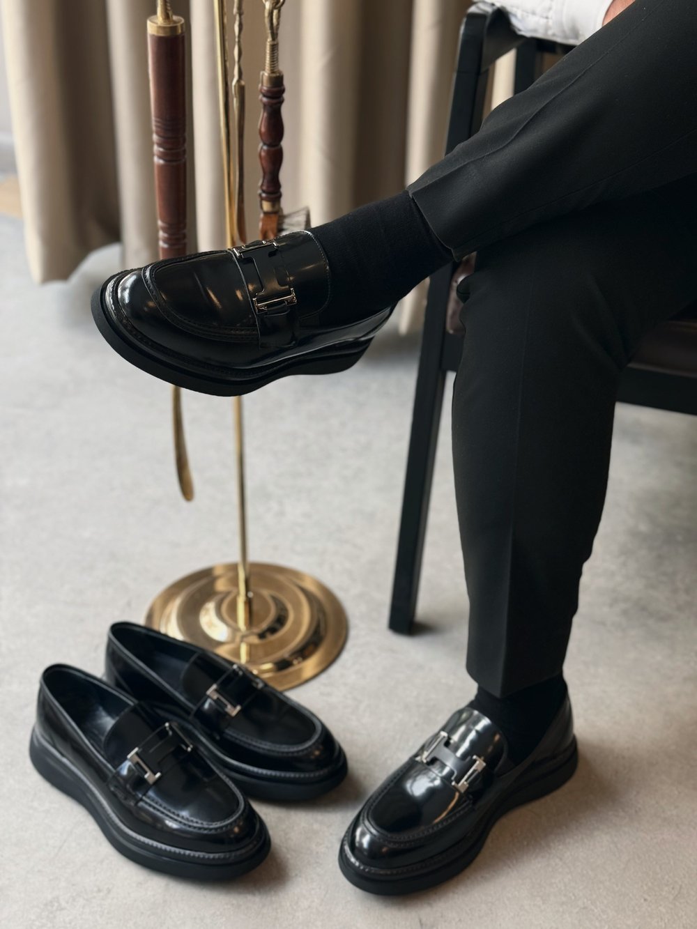 HAKİKİ DERİ İÇİ DIŞI AGAH MODEL CLASS SİYAH LOAFER AYAKKABI