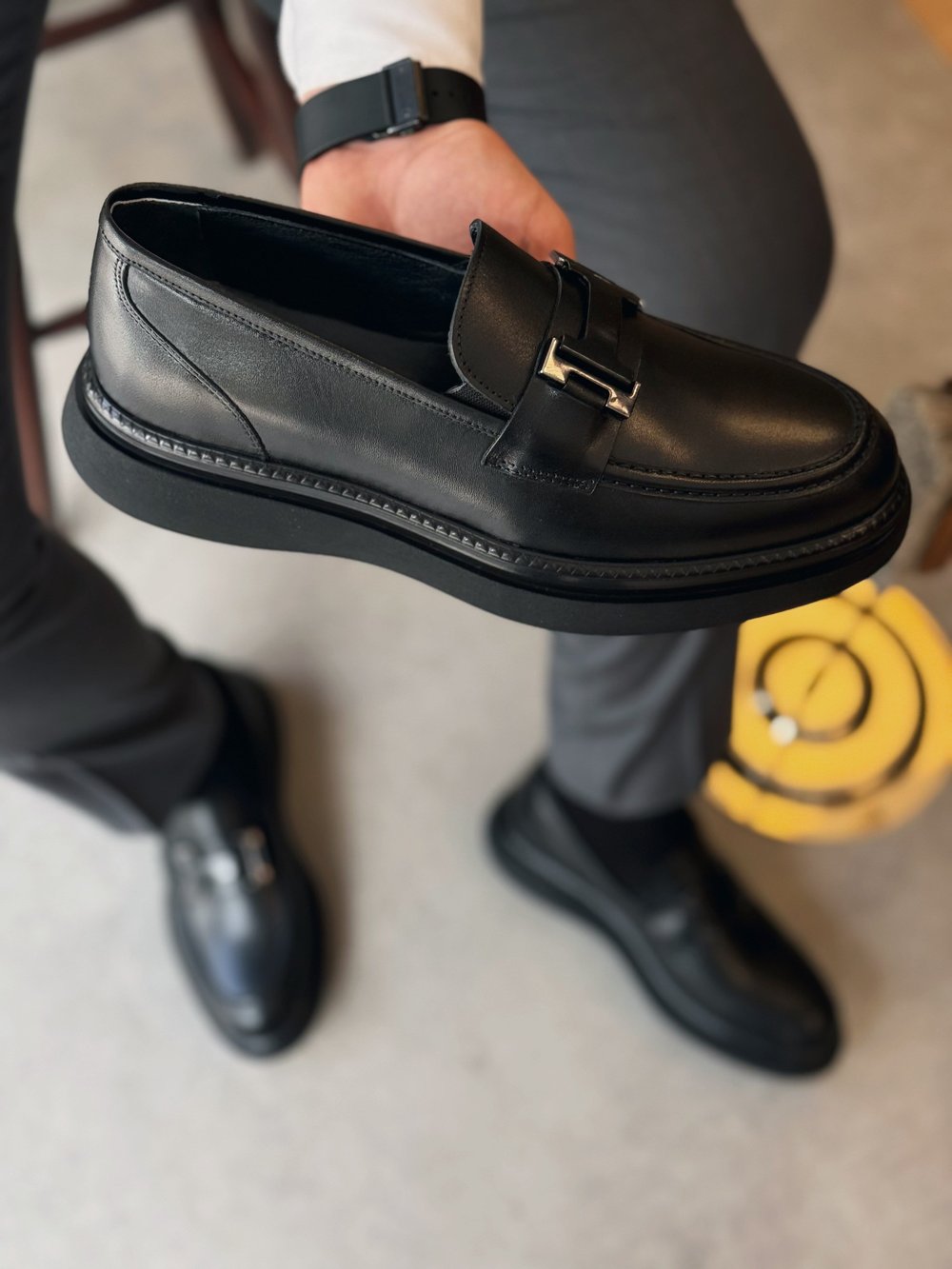 HAKİKİ DERİ İÇİ DIŞI AGAH MODEL CLASS MAT SİYAH LOAFER AYAKKABI