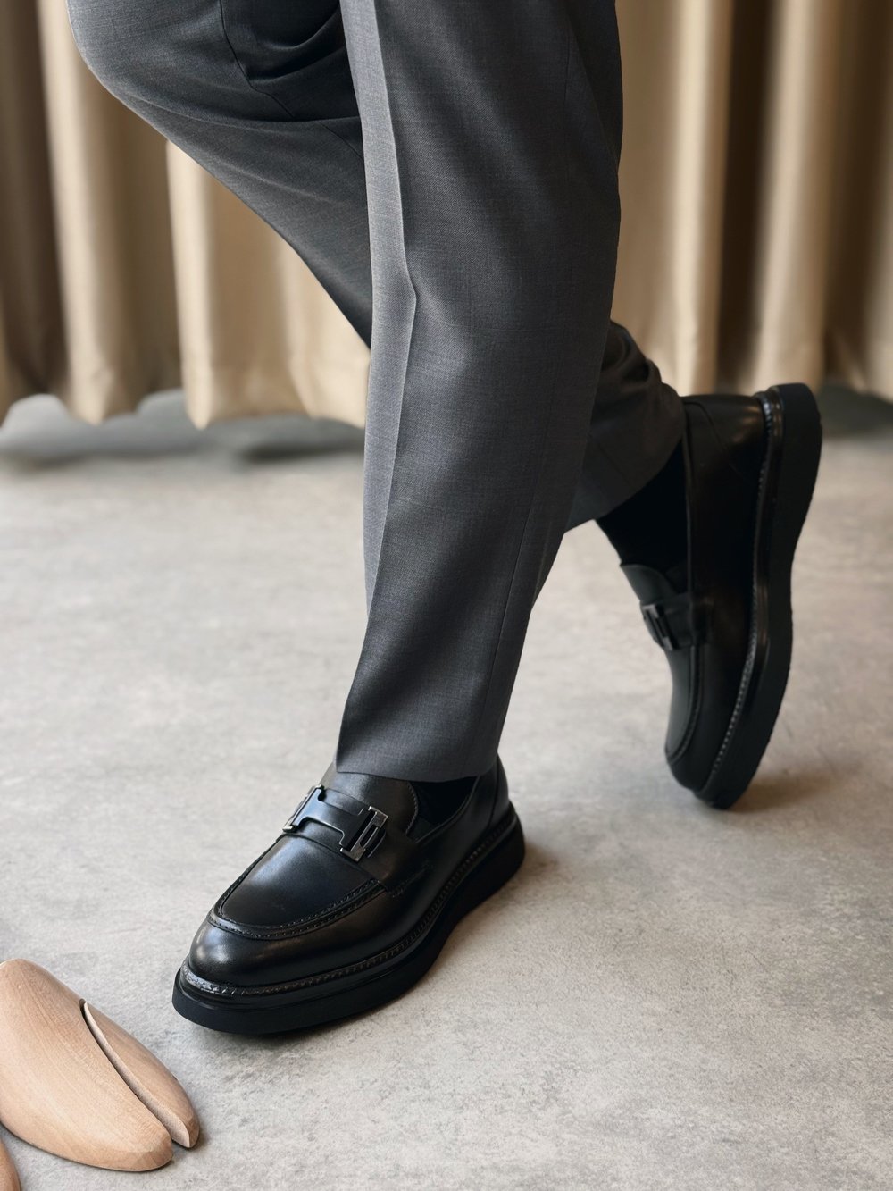 HAKİKİ DERİ İÇİ DIŞI AGAH MODEL CLASS MAT SİYAH LOAFER AYAKKABI