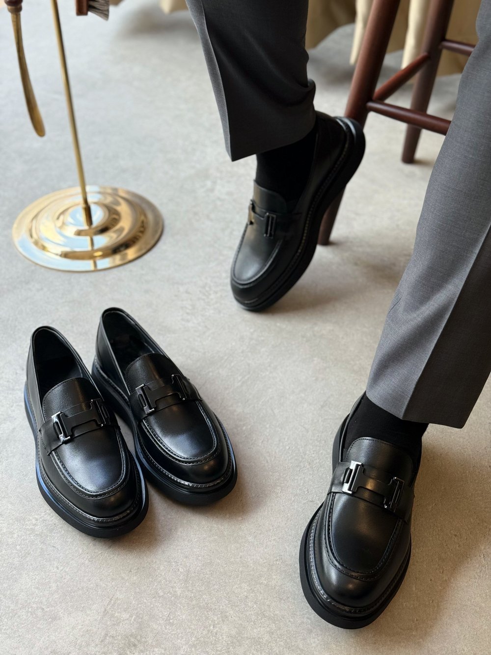 HAKİKİ DERİ İÇİ DIŞI AGAH MODEL CLASS MAT SİYAH LOAFER AYAKKABI