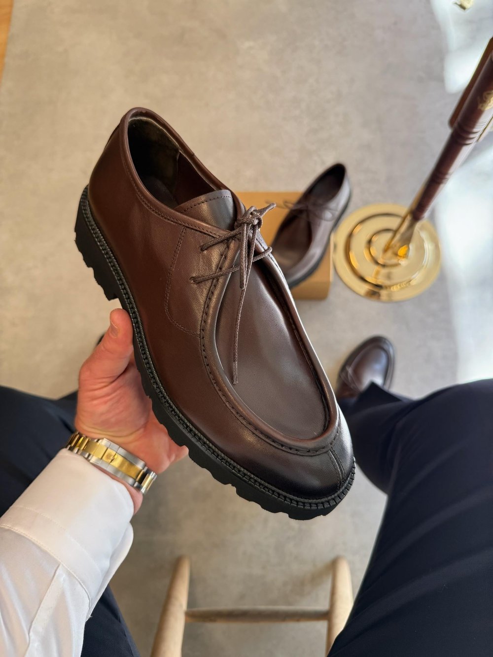 HAKİKİ DERİ İÇİ DIŞI AGAH MODEL FİRST ACI KAHVE CASUAL AYAKKABI
