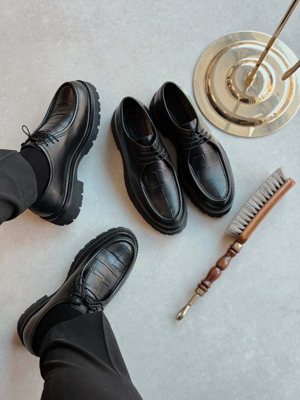 HAKİKİ DERİ İÇİ DIŞI AGAH MODEL KROK SİYAH CASUAL AYAKKABI