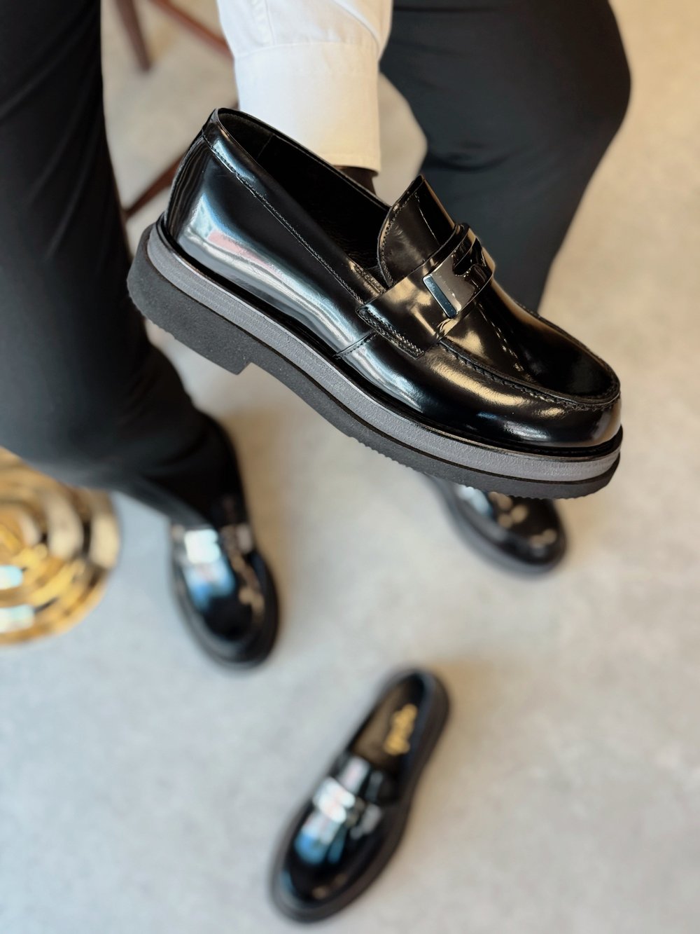 HAKİKİ DERİ İÇİ DIŞI AGAH MODEL REGAL SİYAH LOAFER AYAKKABI