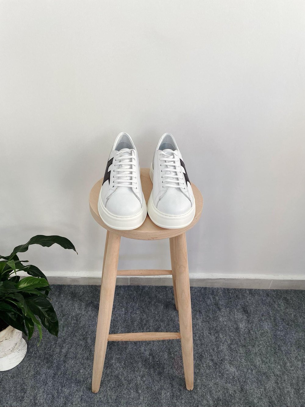 HAKİKİ DERİ YÜKSEK TABAN SNEAKER BEYAZ