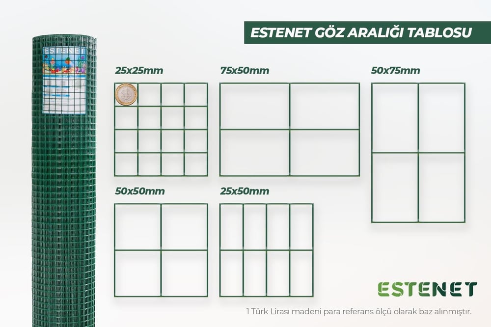 Pvc Kaplı Puntalı Rulo Tel Çit 150 cm / 25 Metre