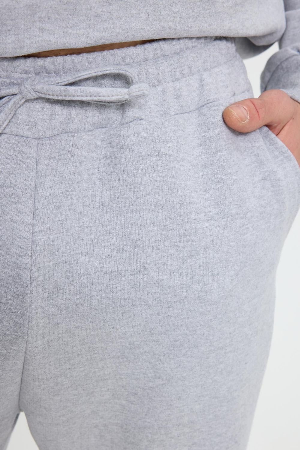 Erkek Relax Fit Pamuklu 2 İplik Yumuşak Dokulu Bisiklet Yaka Gri Eşofman Takımı