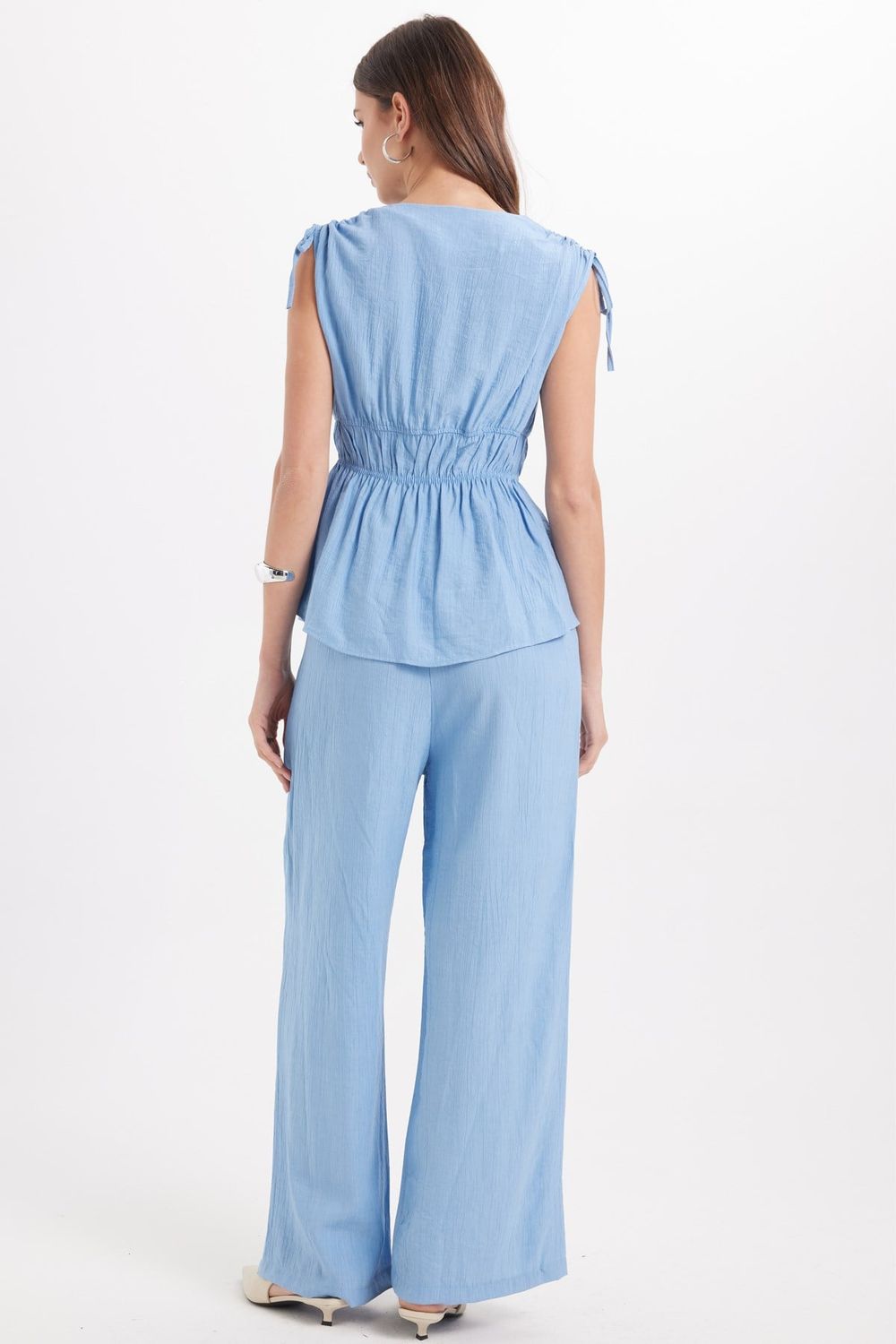 KADIN BELİ  LASTİKLİ  ENT-9345  PANTOLON BLUZ TAKIM
