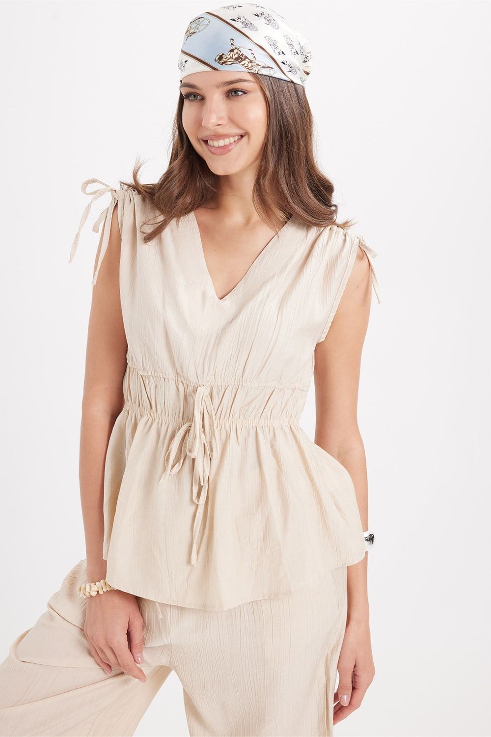 KADIN BELİ  LASTİKLİ  ENT-9345  PANTOLON BLUZ TAKIM