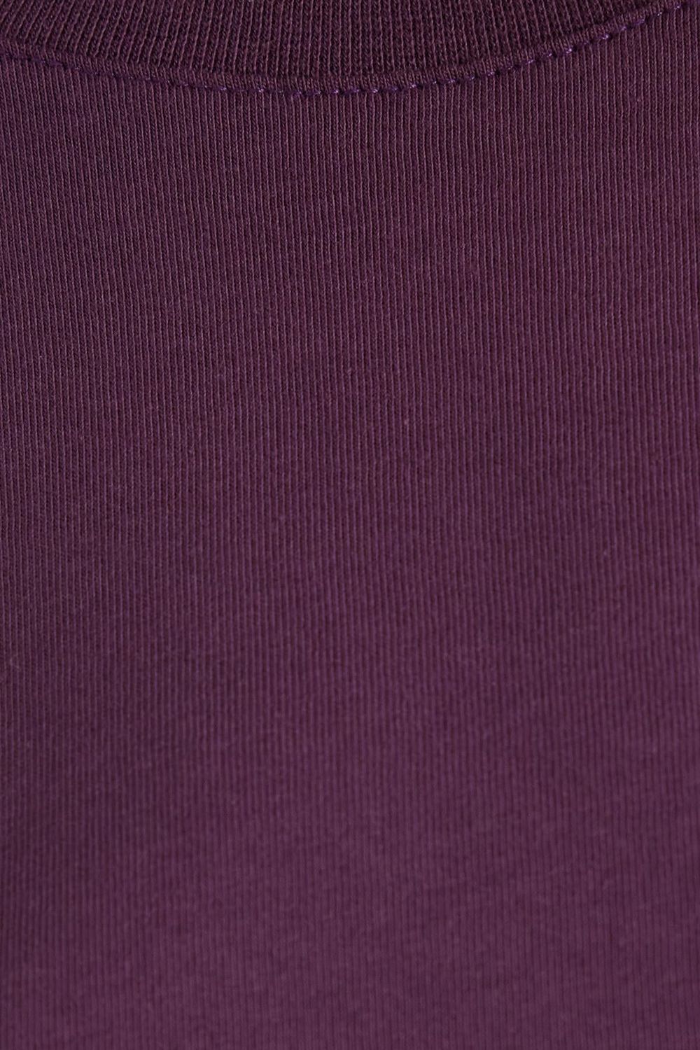 Kadın Slim Fit Dar Kesim %100 Pamuk Yumuşak Dokulu Mor Bisiklet Yaka Tişört