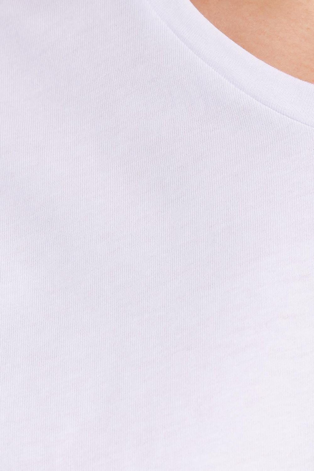 Kadın Slim Fit Dar Kesim %100 Pamuk Yumuşak Dokulu Beyaz V Yaka Tişört