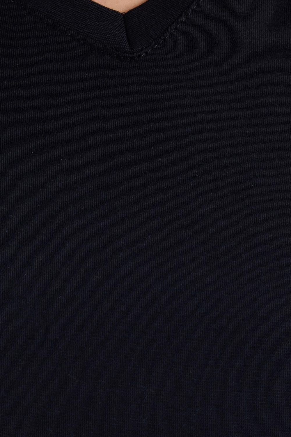 Kadın Slim Fit Dar Kesim Pamuklu Yumuşak Dokulu Likralı Esnek Kumaş Düz Basic Siyah V Yaka Tişört
