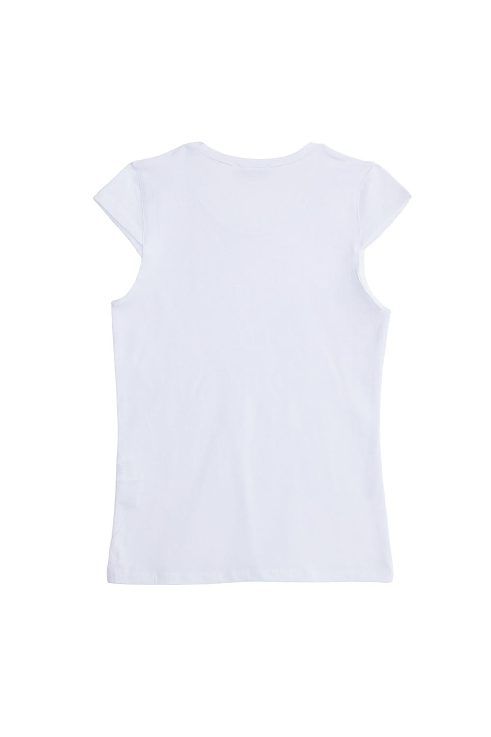 Kadın Slim Fit Dar Kesim Pamuklu Likralı Bisiklet Yaka Ay Kol Beyaz Tişört