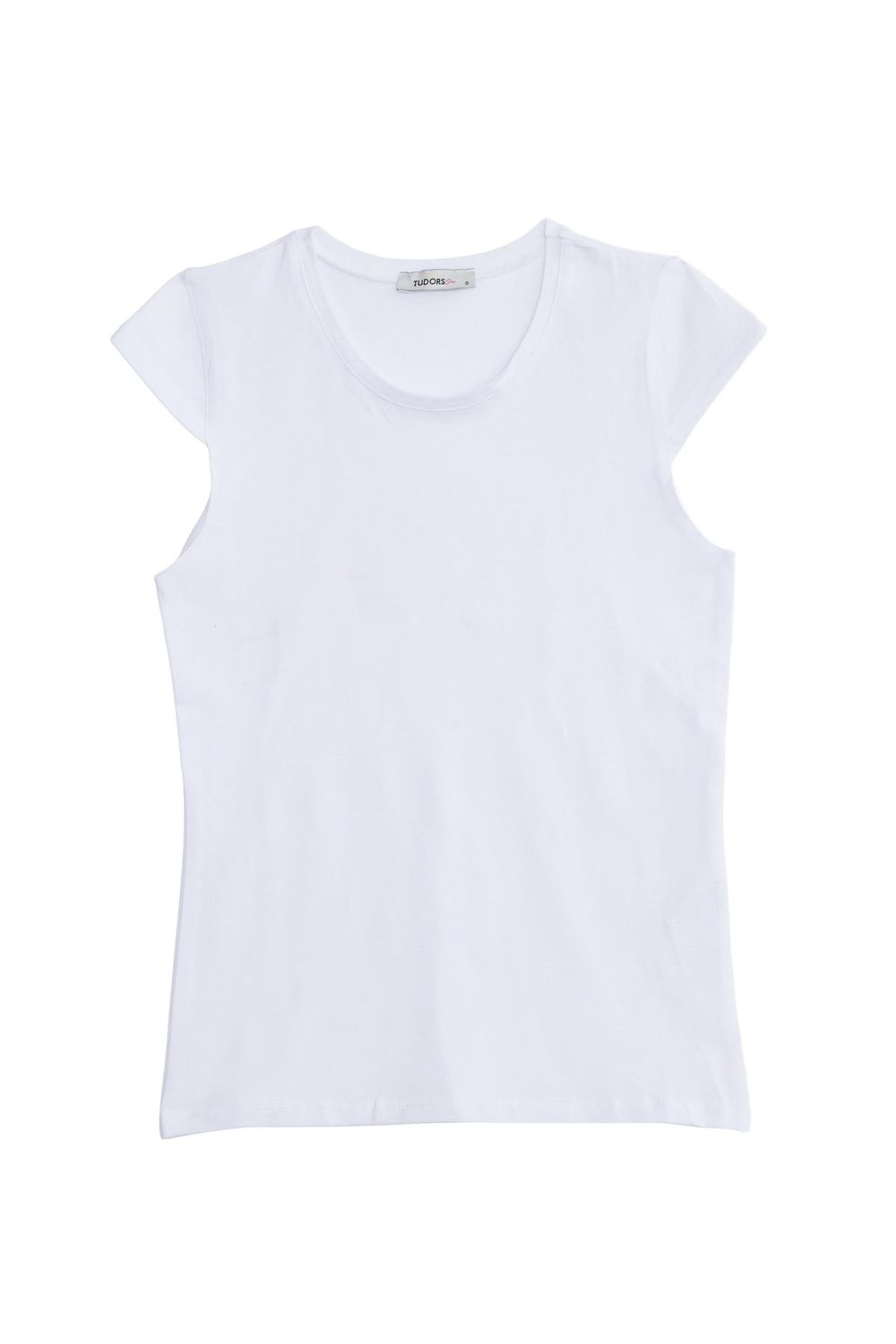 Kadın Slim Fit Dar Kesim Pamuklu Likralı Bisiklet Yaka Ay Kol Beyaz Tişört