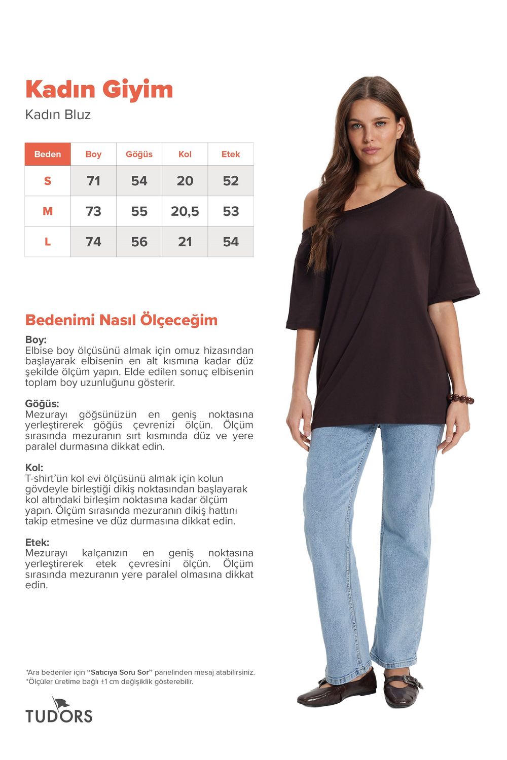 Kadın Slim Fit Dar Kesim %100 Pamuk Kayık Yaka Kısa Kollu Kahverengi Tişört