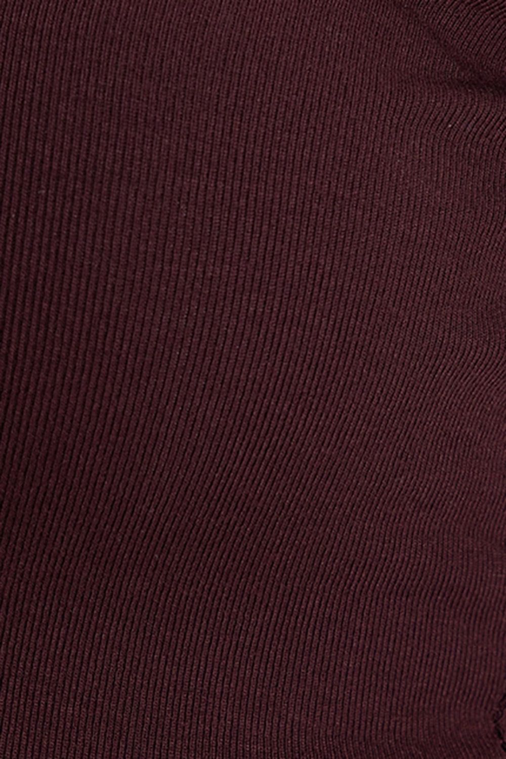 Kadın Slim Fit Dar Kesim Pamuklu Kayık Yaka Kısa Kollu Likralı Bordo Bluz