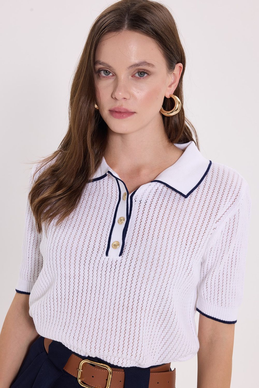 KADIN KONTRAST YAKA TRIKO VLM HN-107 POLO TSHIRT