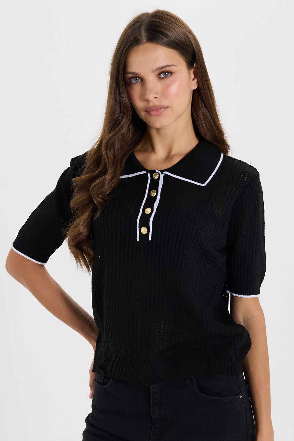 KADIN KONTRAST YAKA TRIKO VLM HN-107 POLO TSHIRT