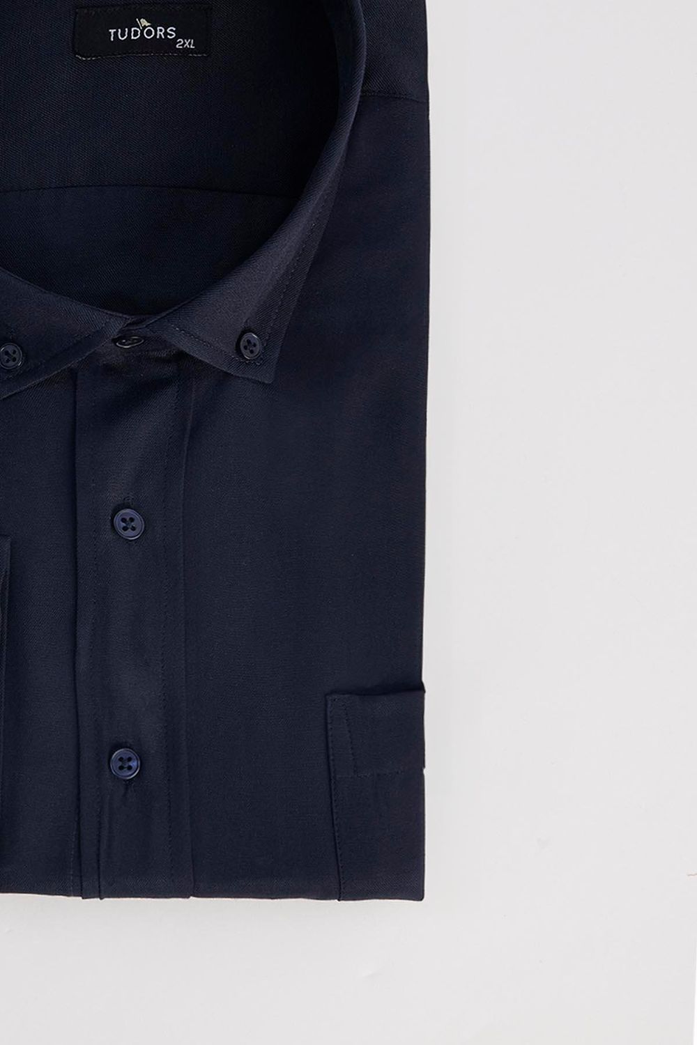 Büyük Beden Düğmeli Yaka Pamuklu Kolay Ütü Düz Erkek Gömlek