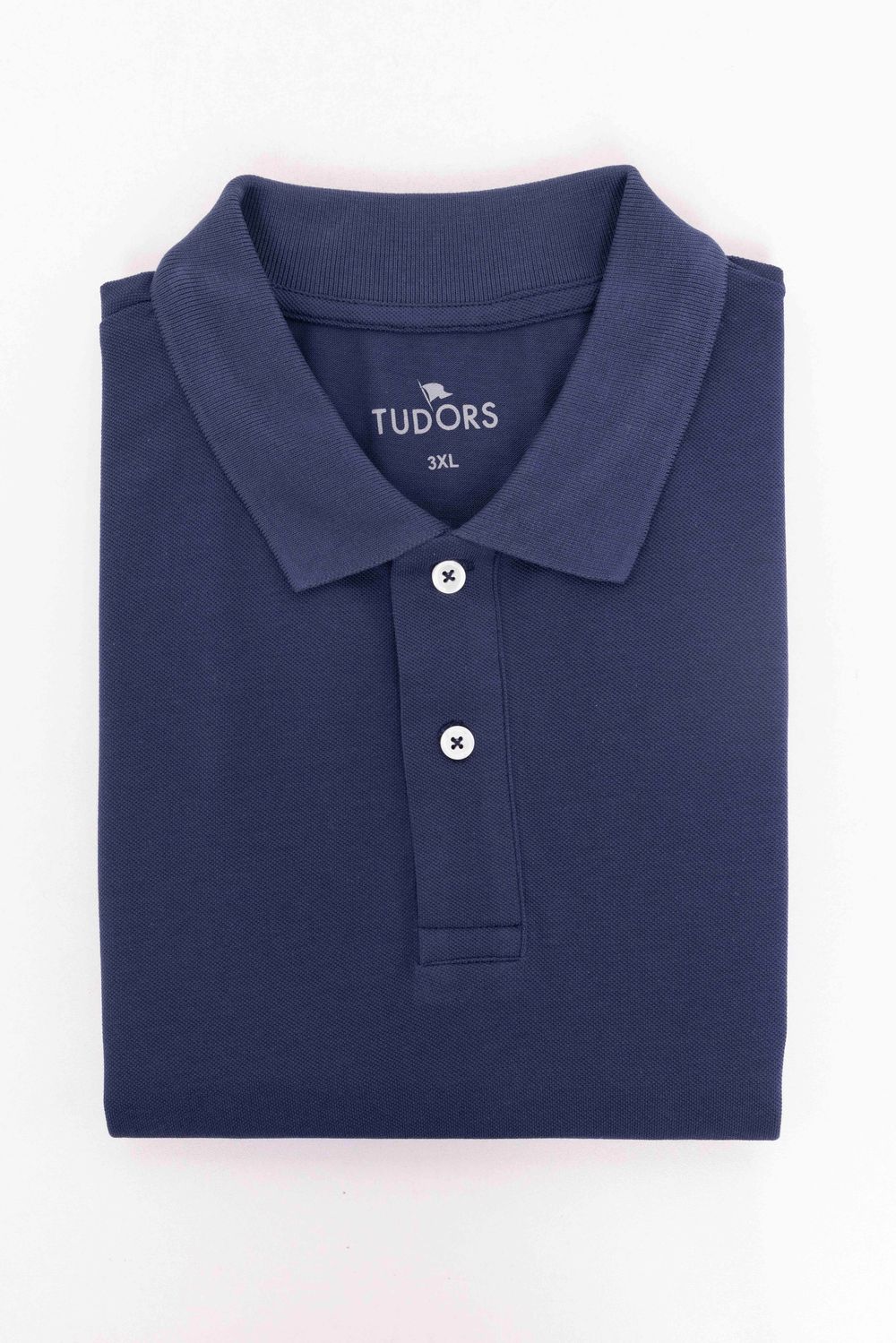 Erkek Slim Fit Dar Kesim %100 Pamuk Düz Pike Lacivert Polo Yaka Tişört