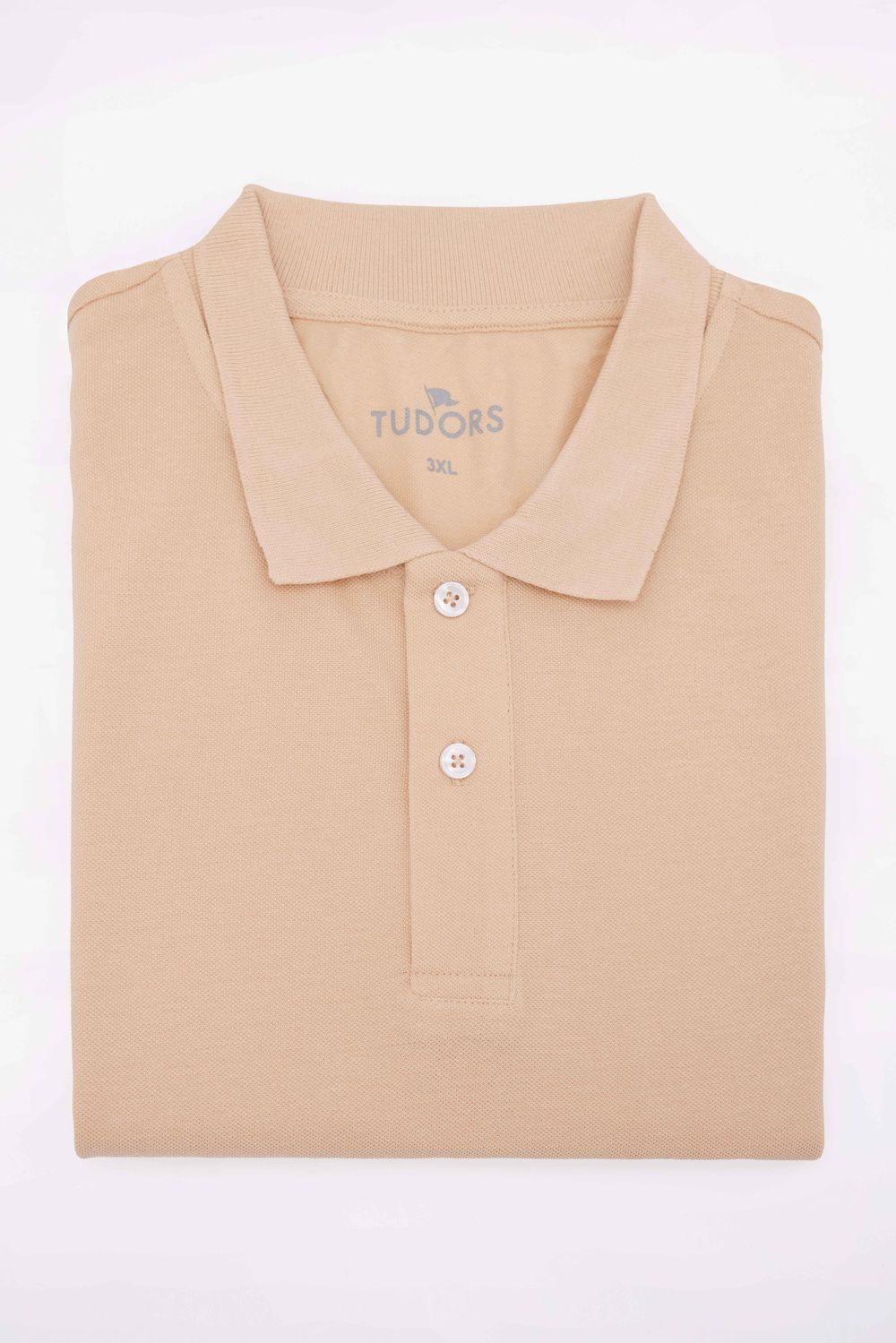 Erkek Slim Fit Dar Kesim %100 Pamuk Düz Pike Bej Polo Yaka Tişört