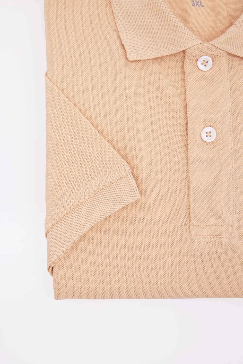 Erkek Slim Fit Dar Kesim %100 Pamuk Düz Pike Bej Polo Yaka Tişört