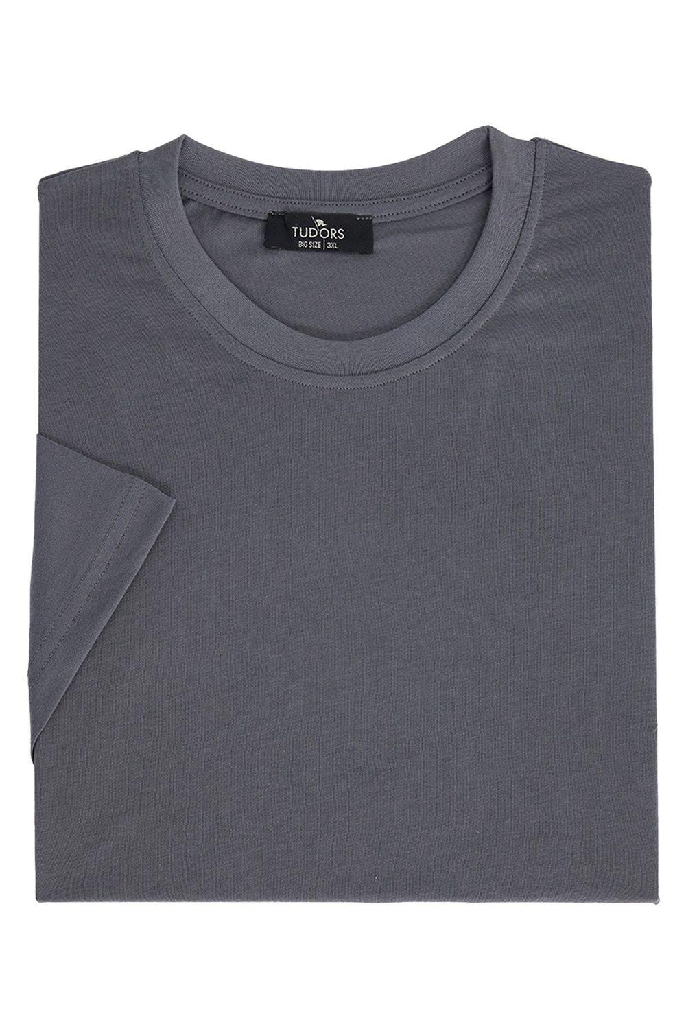 BIG SIZE  SHORT SLV PLAIN CREW NECK T-SHIRT