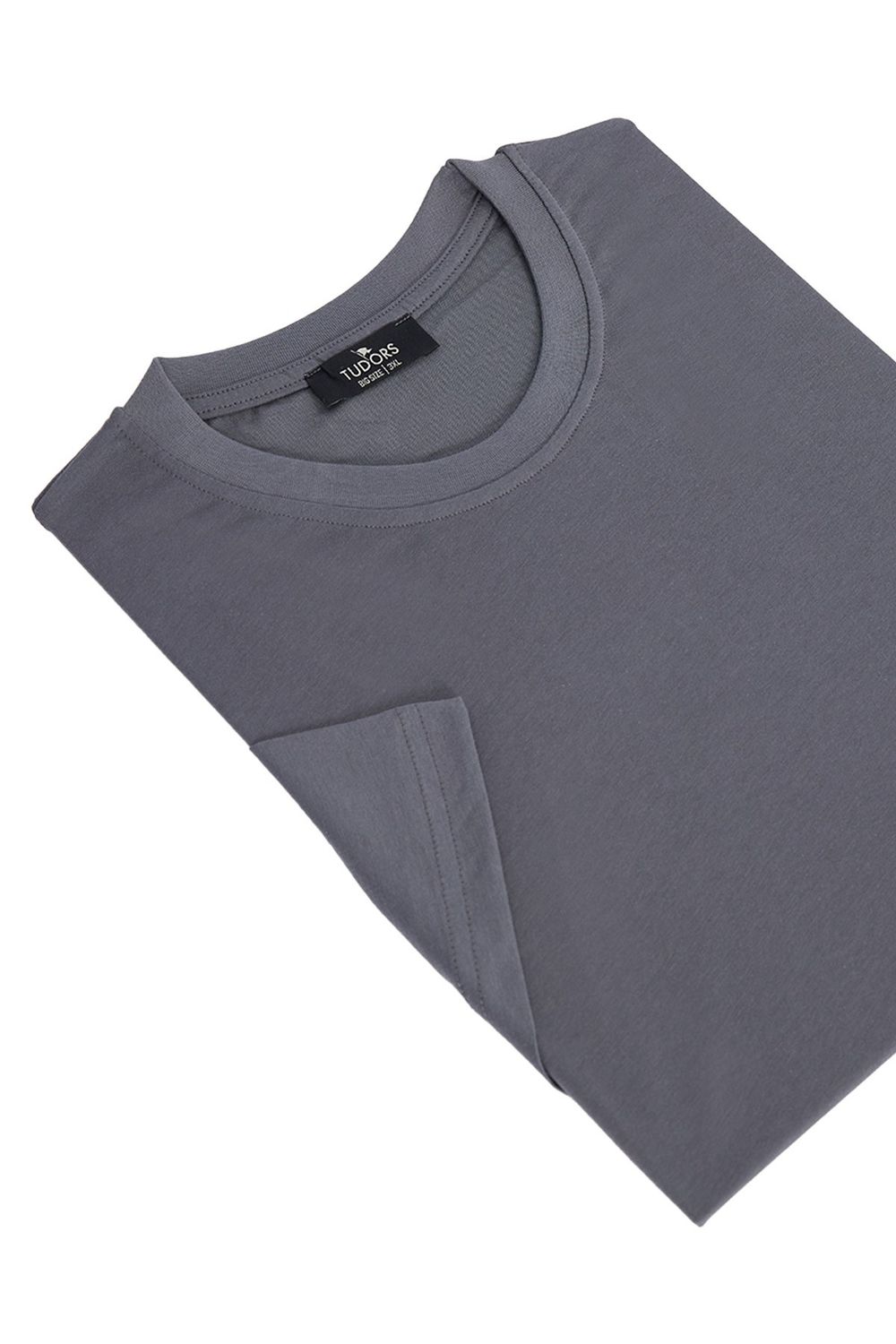 BIG SIZE  SHORT SLV PLAIN CREW NECK T-SHIRT