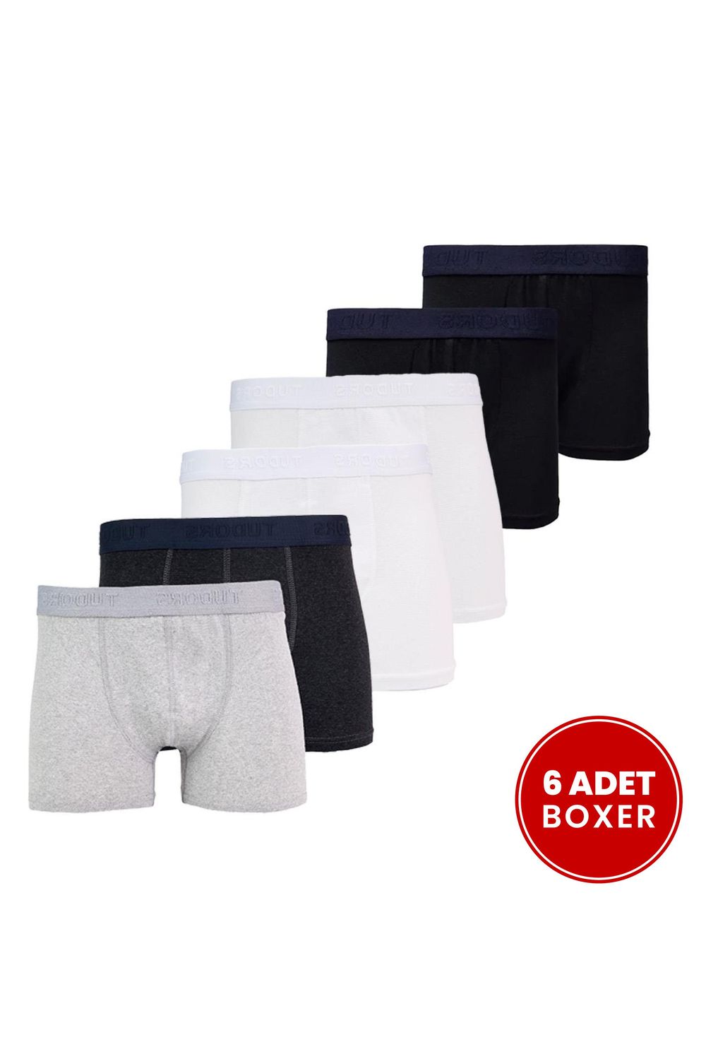 Erkek 6'lı Pamuklu Likralı Esnek Kumaş Boxer