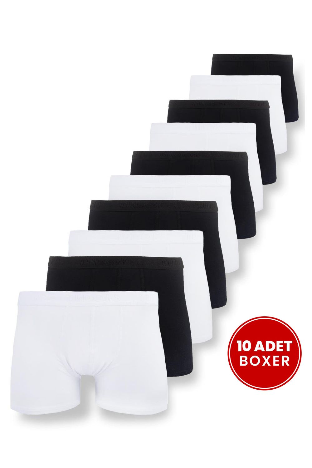 Erkek 10'lu Likralı Pamuklu Esnek Kumaş Premium Seri Boxer